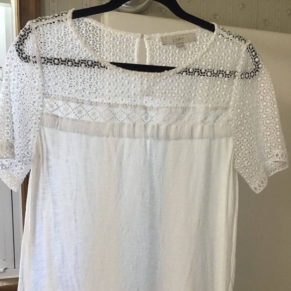 White Open Lace LOFT Cotton t-shirt